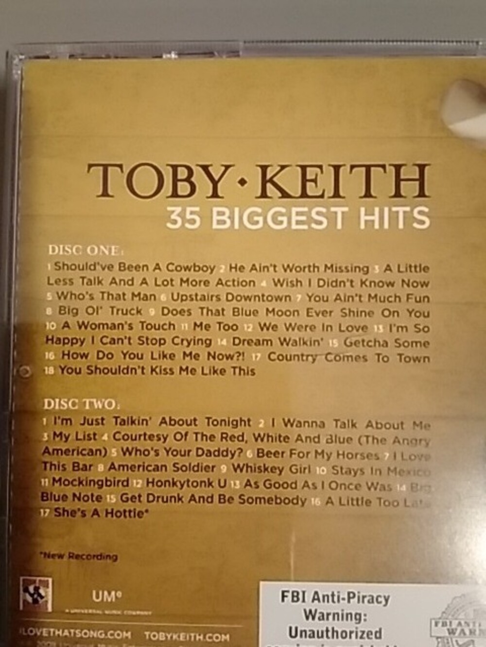 Toby Keith - 35 Biggest Hits CD (Black, Brown) - Picture 2 of 3
